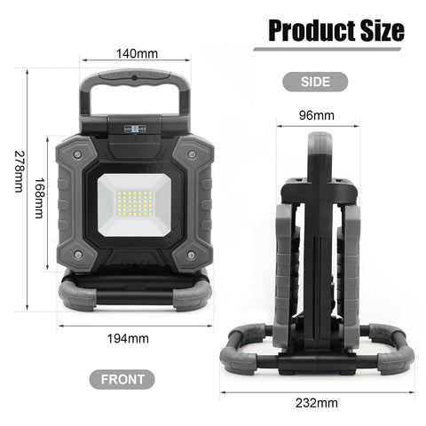 70W 6500LM IP65 Waterproof LED Work Light