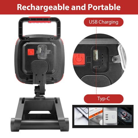 15W 1500LM Clip-On COB Rechargeable Work Light