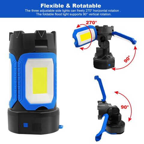 50W 5000LM Portable Three Head LED Work Light