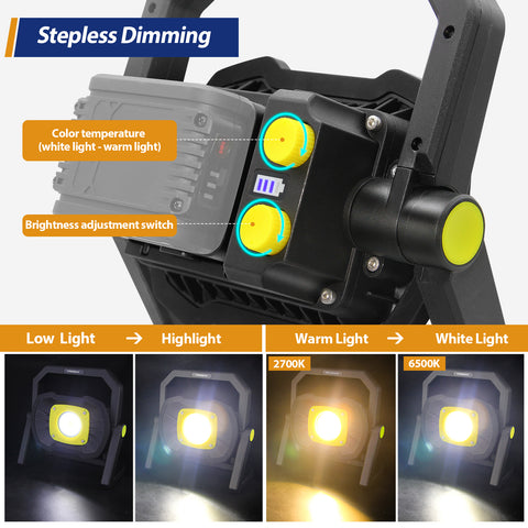 50W 5000LM Adjustable Battery Work Light