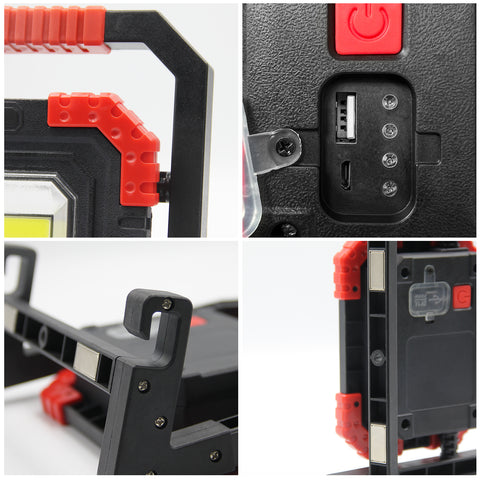 10W 1100LM USB Reachargeable Battery COB Work Light