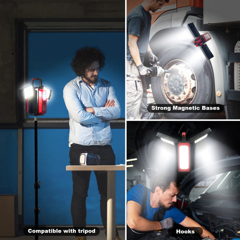 39W 3500LM Adjustable Rechargeable LED Work Light