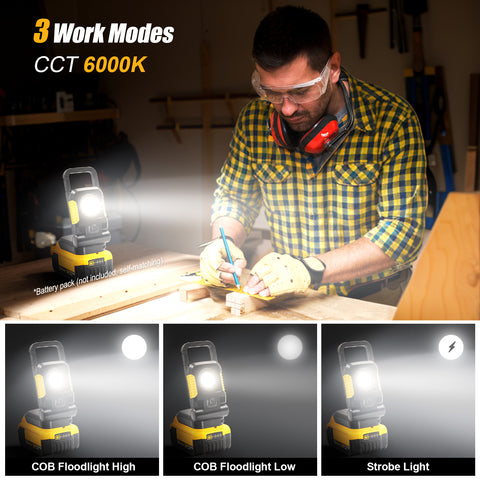 15W 1500LM Adjustable Battery COB Work