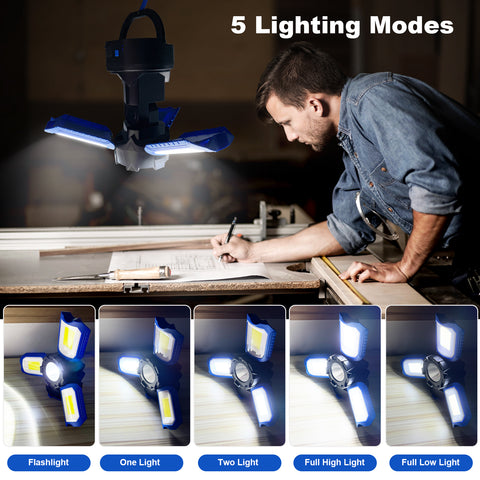 50W 5000LM Portable Three Head LED Work Light