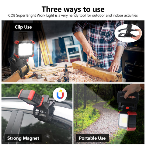 20W LED Rechargeable Work Light with Clamp