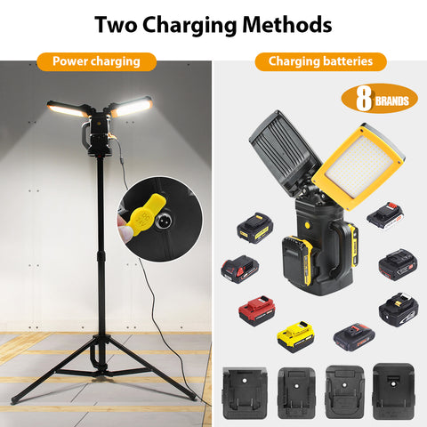 AC Double Head Adjustable Battery LED Work Light