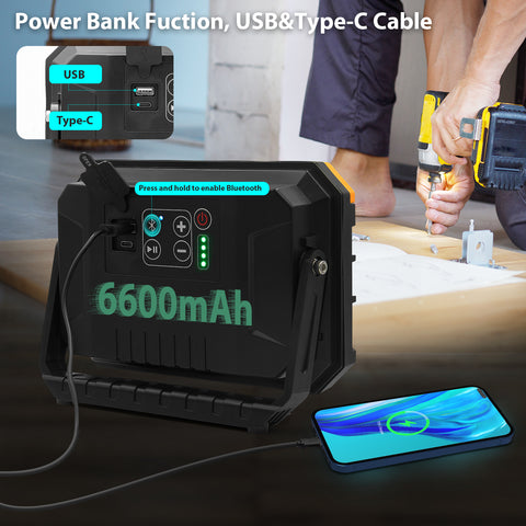 Rechargeable Music Speaker COB Work Light