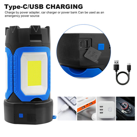50W 5000LM Portable Three Head LED Work Light