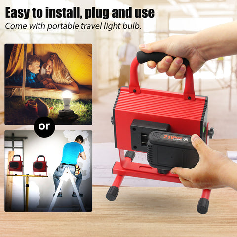 80W 8000LM Battery LED Work Light