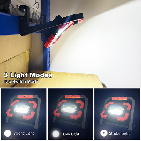 10W 1100LM USB Reachargeable Battery COB Work Light