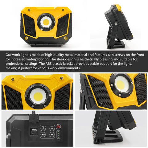 Rechargeable Music Speaker COB Work Light