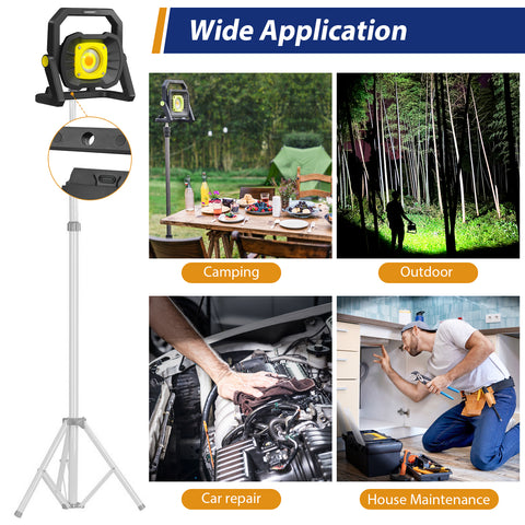 50W 5000LM Adjustable Battery Work Light