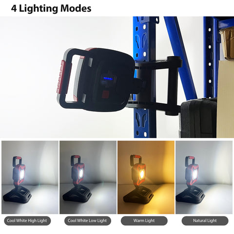 15W 1500LM Clip-On COB Rechargeable Work Light