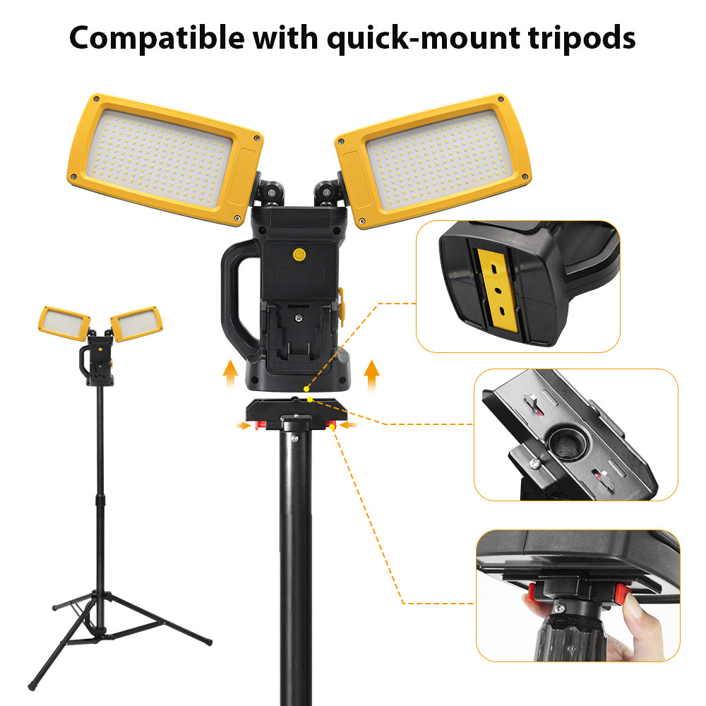 AC Double Head Adjustable Battery LED Work Light– sylstarlight.com